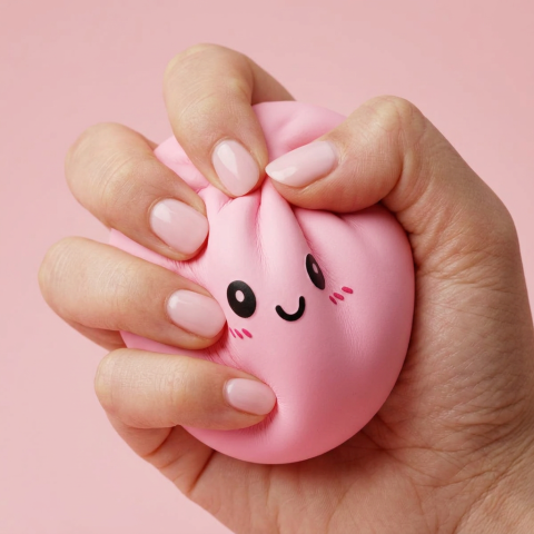 Pink Squishy Dumpling Blütenzart — slow-rise Effekt, der Schaum federt langsam zurück