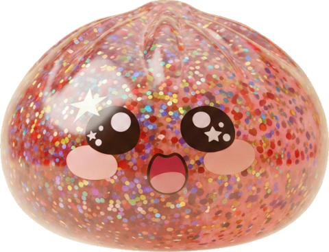 Galaxy Dumpling Squishy Rosa Kawaii beim Drücken, weiches Material