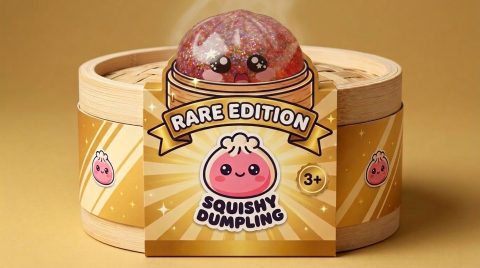 Galaxy Dumpling Squishy Rosa Kawaii im Bambus-Dämpfkörbchen