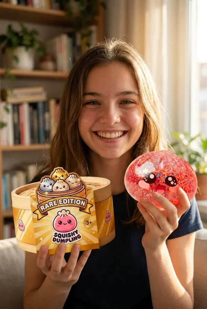 Galaxy Dumpling Squishy Rosa Kawaii mit seiner Box