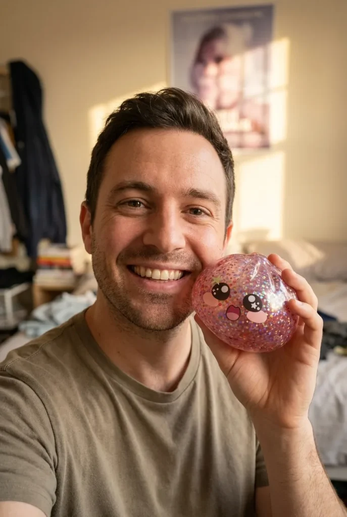 Galaxy Dumpling Squishy Rosa Kawaii im Alltag