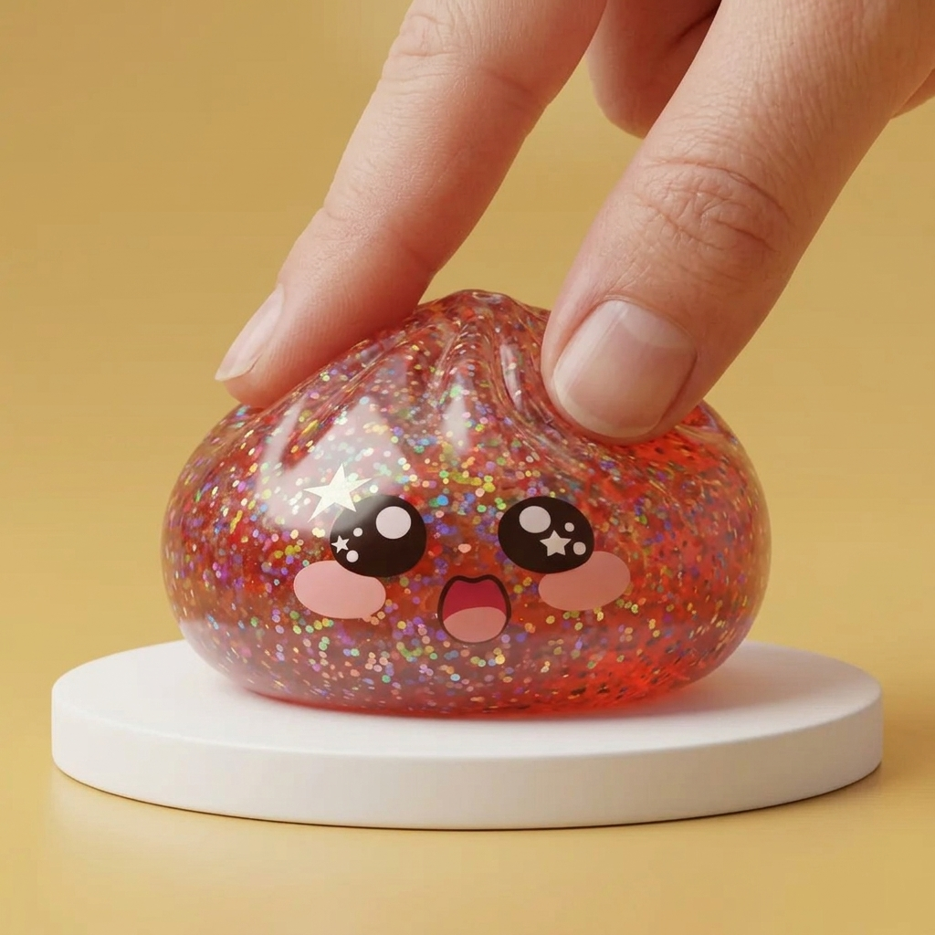 Galaxy Dumpling Squishy Rosa Kawaii beim Drücken, weiches Material