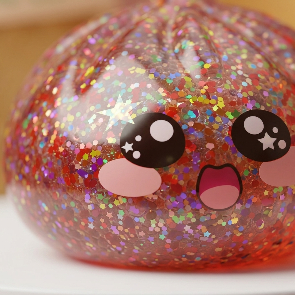 Galaxy Dumpling Squishy Rosa Kawaii — Makro-Nahaufnahme der Textur