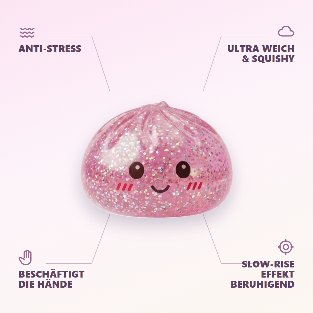 Glitter Dumpling Squishy Rosa Kawaii — seine Vorteile