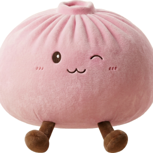 Squishy Dumpling Toy Rosa XXL beim Drücken, weiches Material