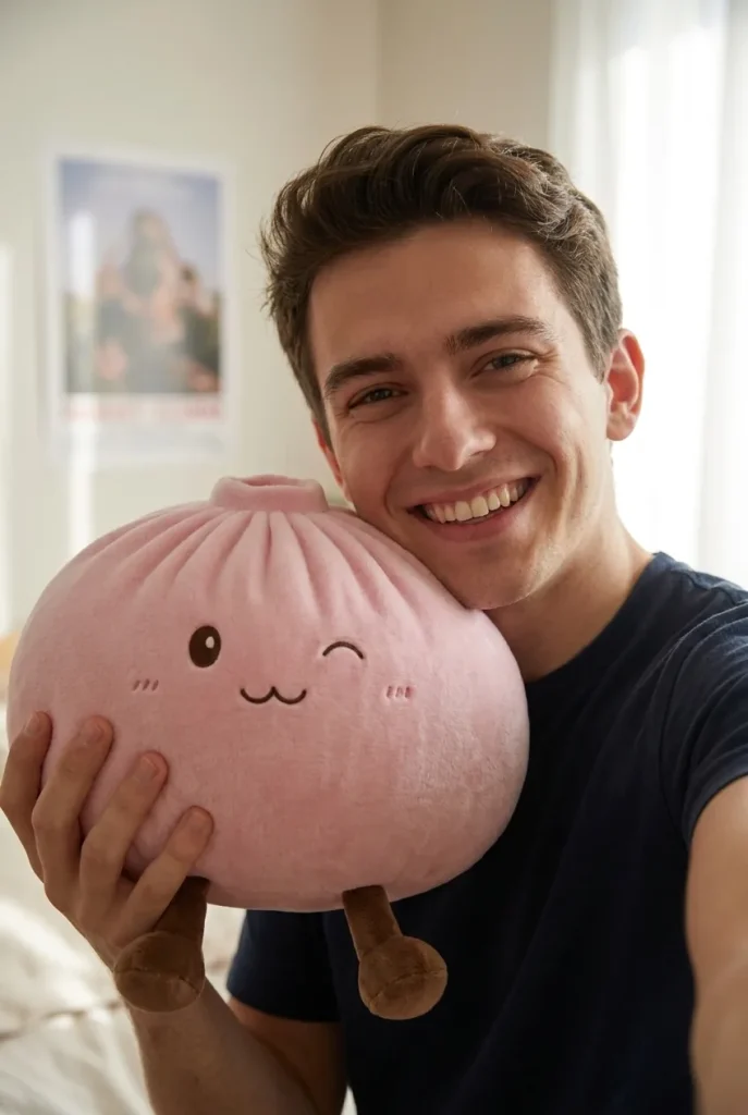 Squishy Dumpling Toy Rosa XXL im Alltag