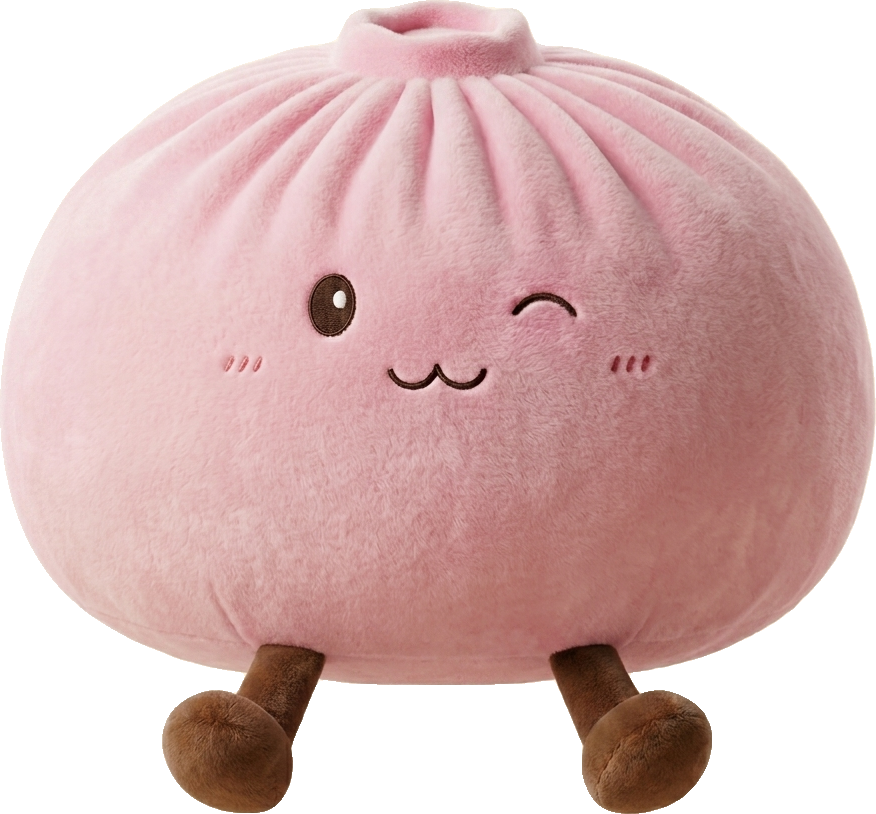 Squishy Dumpling Toy Rosa XXL beim Drücken, weiches Material