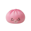Dumpling Squishy Rosa Rare Blow mit Bambuskörbchen beim Drücken, weiches Material