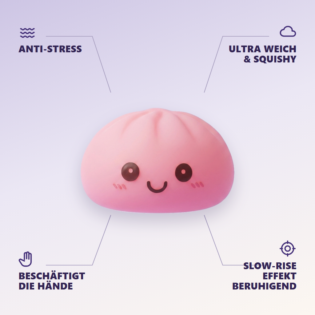 Dumpling Squishy Nachtlicht Rosa — seine Vorteile