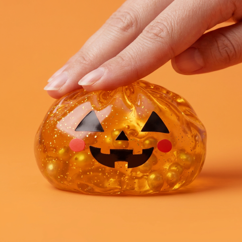Squishy Dumpling Citrouille Halloween Leuchtend beim Drücken, weiches Material