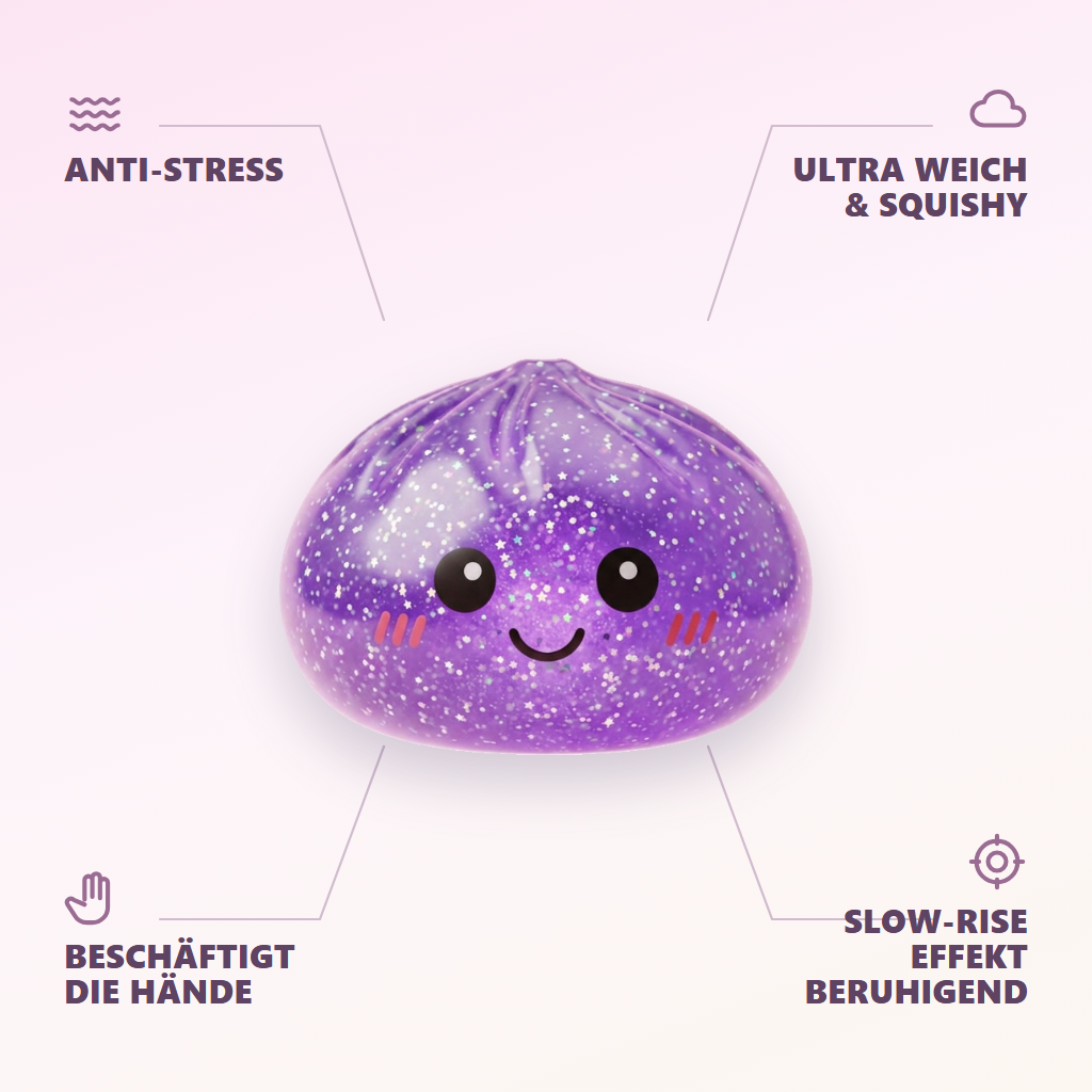 Glitter Dumpling Squishy Violett Traum — seine Vorteile