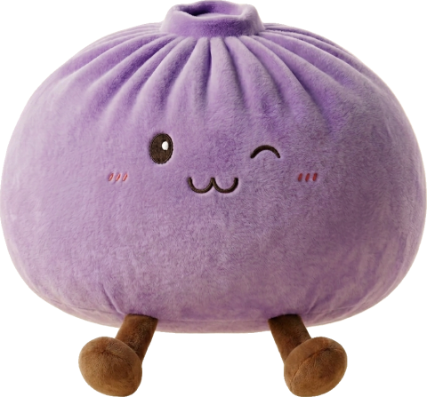 Dumpling Squishy Violett XXL – Riesiger Kuschel-Bao beim Drücken, weiches Material