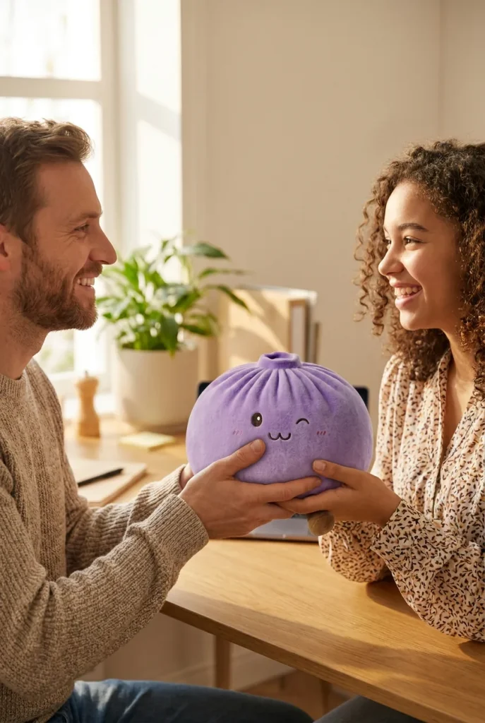 Dumpling Squishy Violett XXL – Riesiger Kuschel-Bao als Geschenkidee