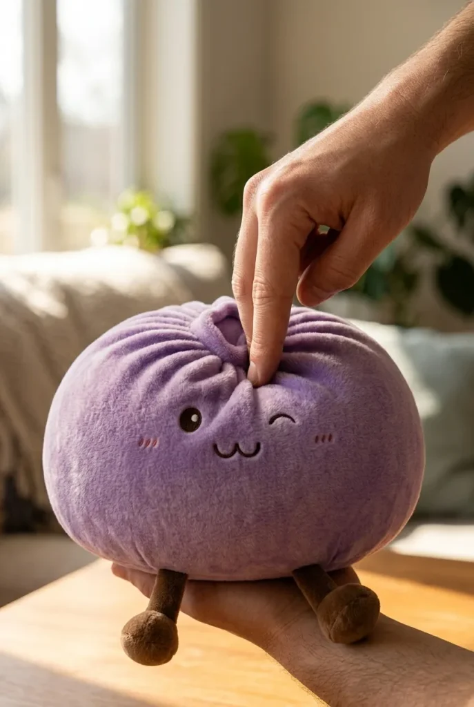 Dumpling Squishy Violett XXL – Riesiger Kuschel-Bao beim Drücken