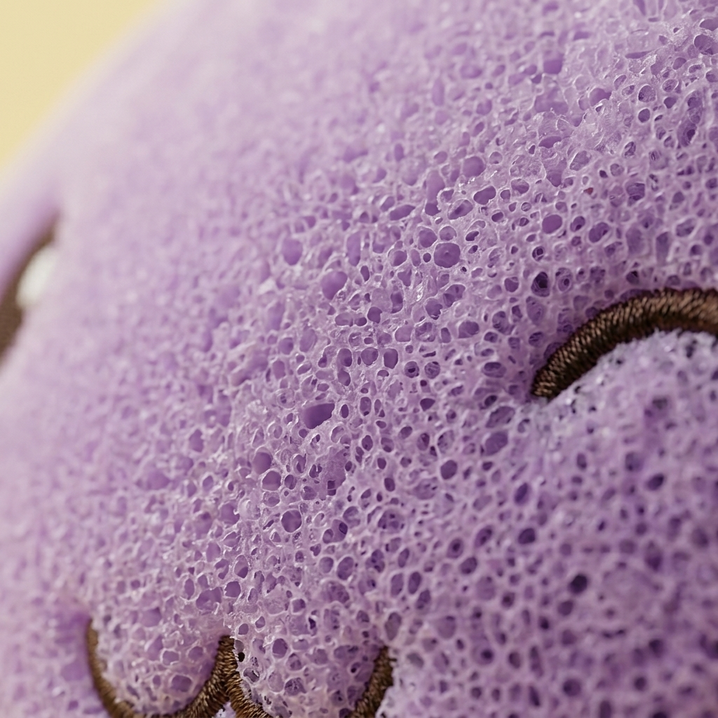 Dumpling Squishy Violett XXL – Riesiger Kuschel-Bao — Makro-Nahaufnahme der Textur