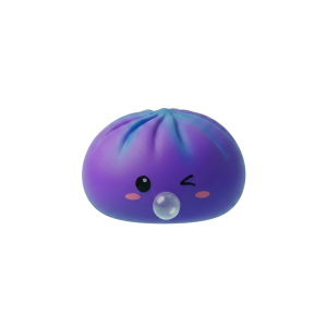 Dumpling Squishy Purple Rare Blow Cosmic Bambuskorb beim Drücken, weiches Material
