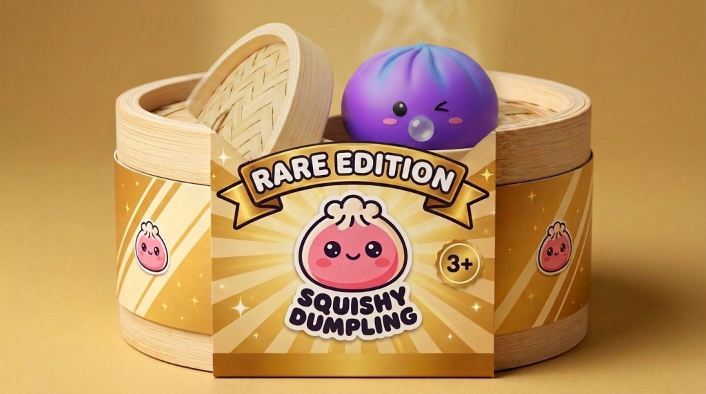 Dumpling Squishy Purple Rare Blow Cosmic Bambuskorb im Bambus-Dämpfkörbchen
