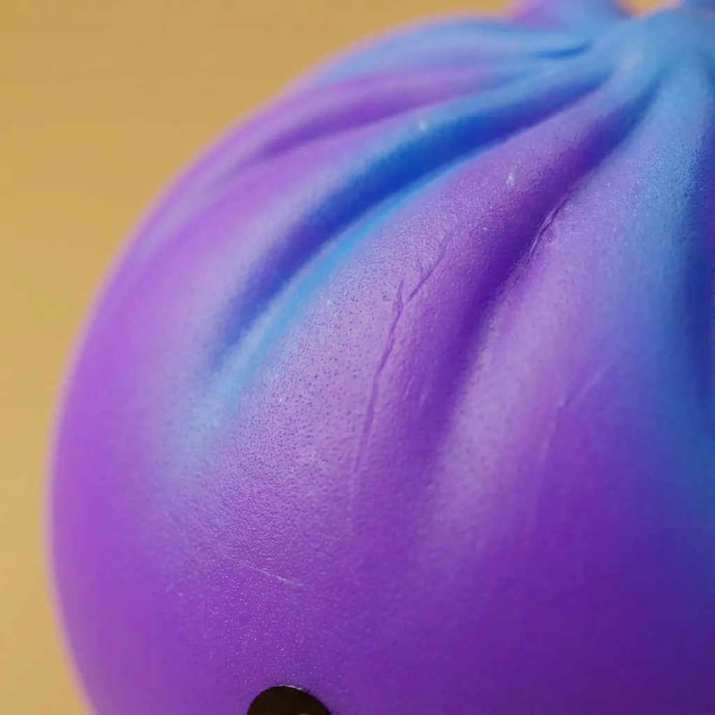 Dumpling Squishy Purple Rare Blow Cosmic Bambuskorb — Makro-Nahaufnahme der Textur