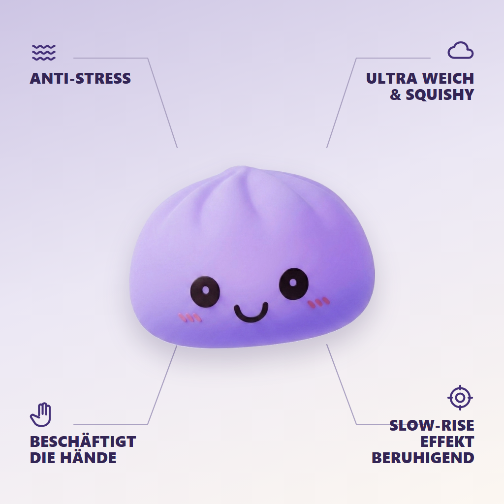 Dumpling Squishy Nachtlicht Violett Sanft — seine Vorteile