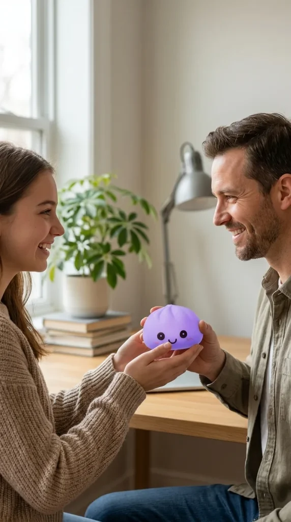 Dumpling Squishy Nachtlicht Violett Sanft als Geschenkidee
