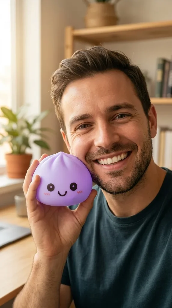 Dumpling Squishy Nachtlicht Violett Sanft im Alltag