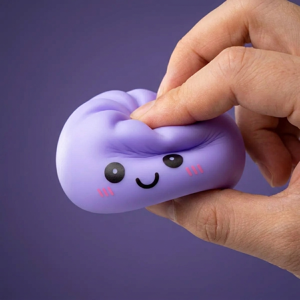 Dumpling Squishy Nachtlicht Violett Sanft beim Drücken, weiches Material