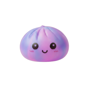 Squishy Dumpling Tie Dye Lila mit Mini-Dampfkorb beim Drücken, weiches Material