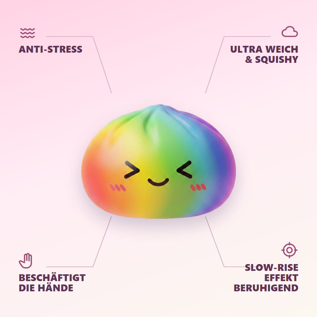 Rainbow Dumpling Squishy Regenbogen Kawaii — seine Vorteile
