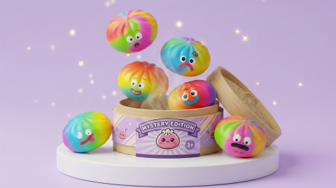 Rainbow Mystery Dumplings Squishy Bunte Überraschung beim Drücken, weiches Material