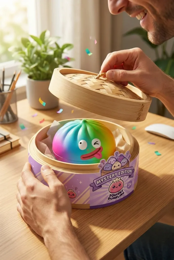 Rainbow Mystery Dumplings Squishy Bunte Überraschung beim Auspacken
