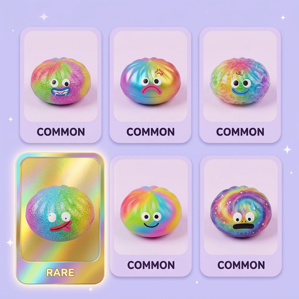 Rainbow Mystery Dumplings Squishy Bunte Überraschung beim Drücken, weiches Material