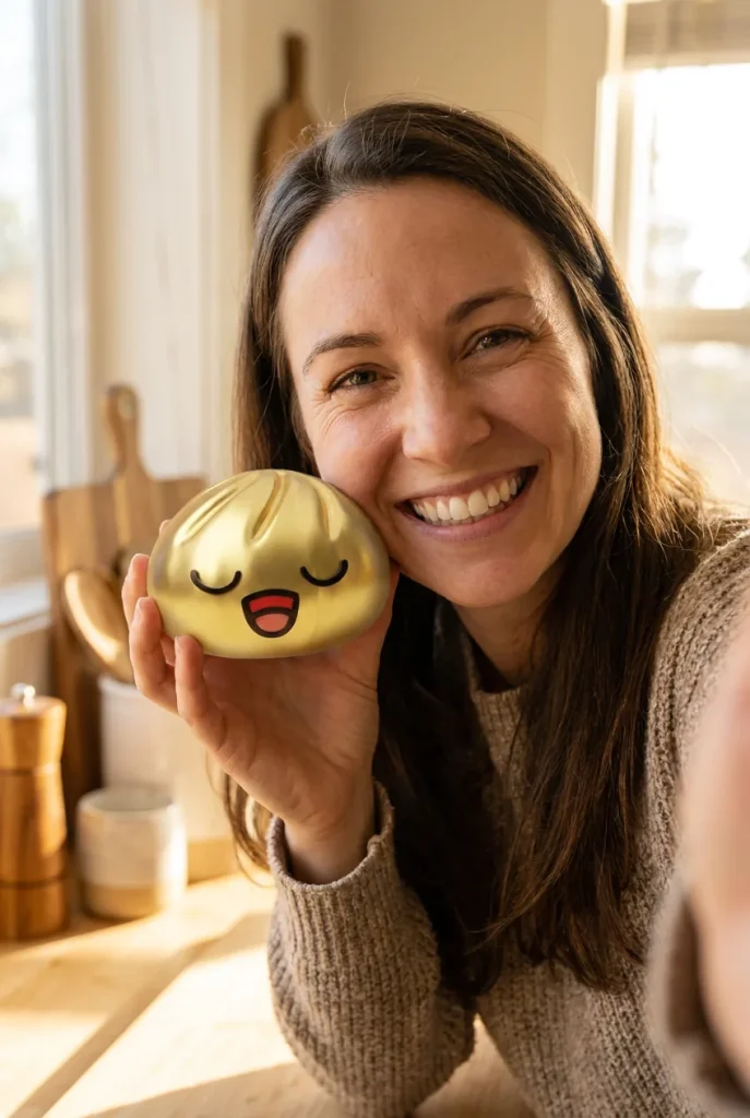 Rare Dumpling Squishy Gold-Schatz im Alltag