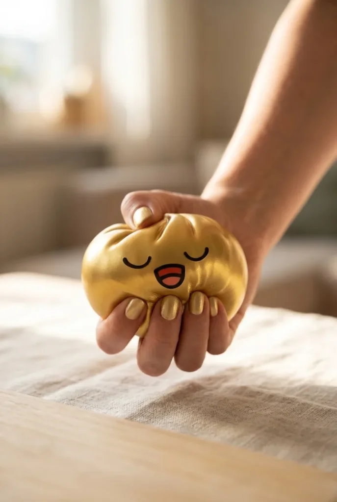 Rare Dumpling Squishy Gold-Schatz beim Drücken