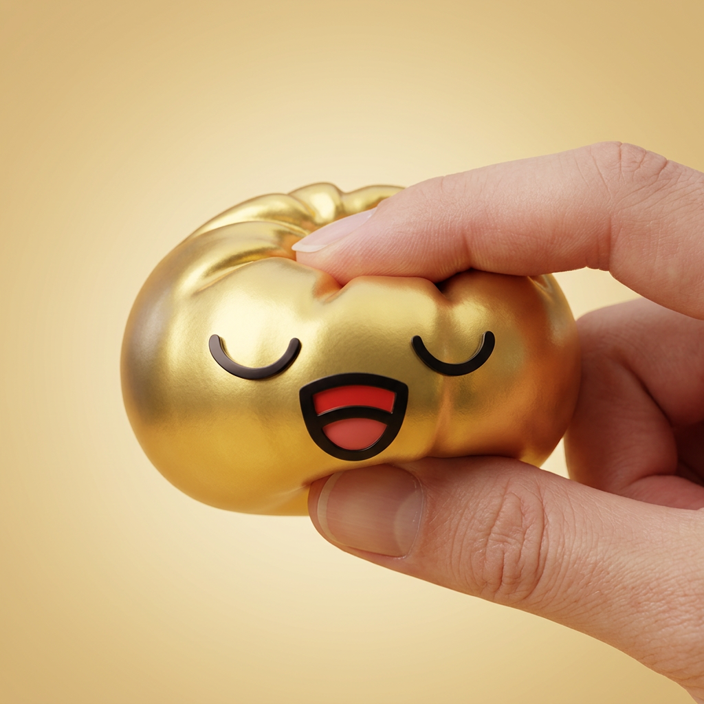 Rare Dumpling Squishy Gold-Schatz — slow-rise Effekt, der Schaum federt langsam zurück
