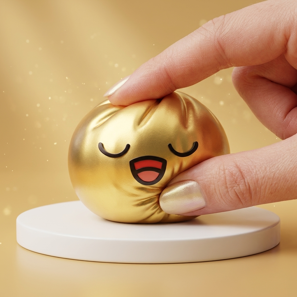 Rare Dumpling Squishy Gold-Schatz beim Drücken, weiches Material