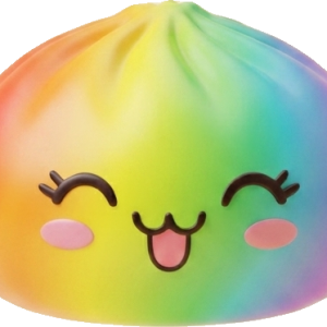 Rare Dumpling Squishy Regenbogen Bunt beim Drücken, weiches Material