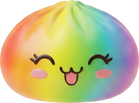 Rare Dumpling Squishy Regenbogen Bunt beim Drücken, weiches Material