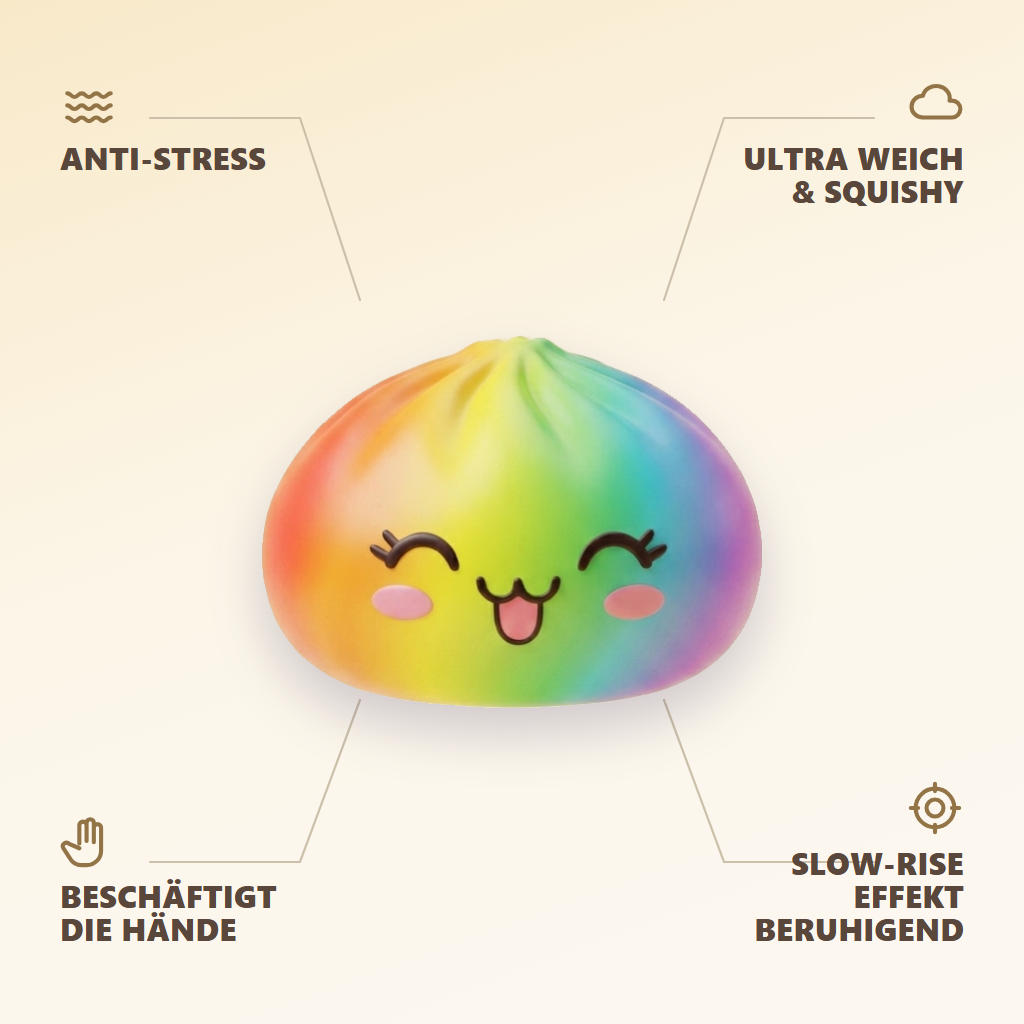 Rare Dumpling Squishy Regenbogen Bunt — seine Vorteile