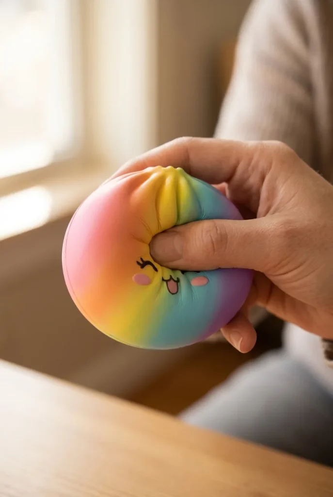 Rare Dumpling Squishy Regenbogen Bunt beim Drücken