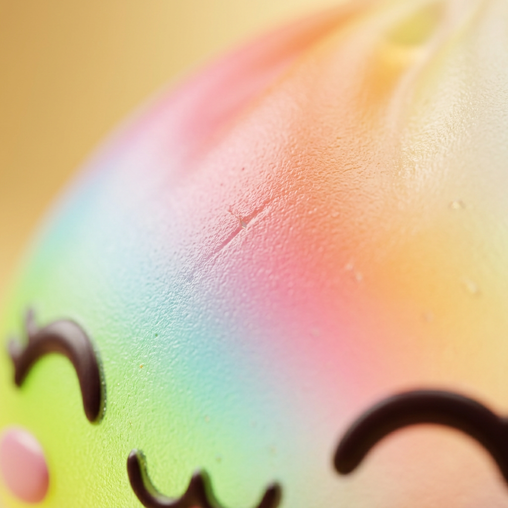 Rare Dumpling Squishy Regenbogen Bunt — Makro-Nahaufnahme der Textur