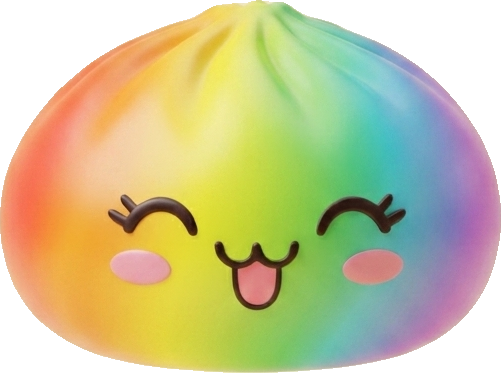 Rare Dumpling Squishy Regenbogen Bunt beim Drücken, weiches Material