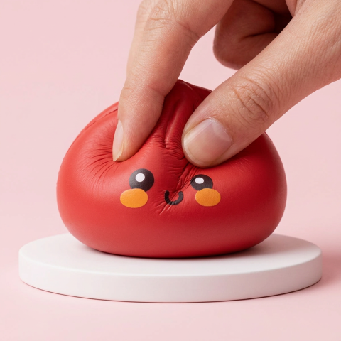Dumpling Squishy Rot Fluffy beim Drücken, weiches Material
