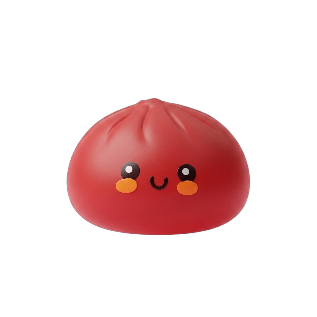 Dumpling Squishy Rot Fluffy beim Drücken, weiches Material