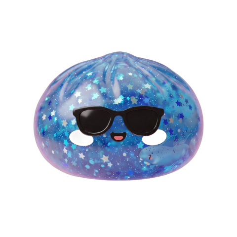 Sparkle Sonnenbrille Dumpling Squishy Blau beim Drücken, weiches Material
