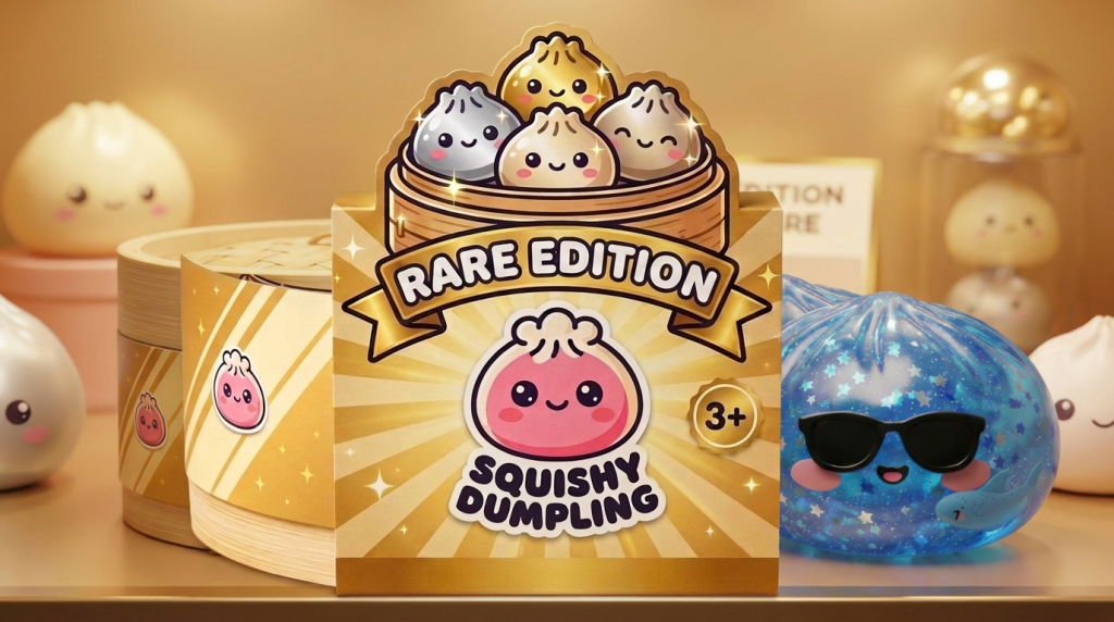 Sparkle Sonnenbrille Dumpling Squishy Blau in seiner kawaii Umgebung