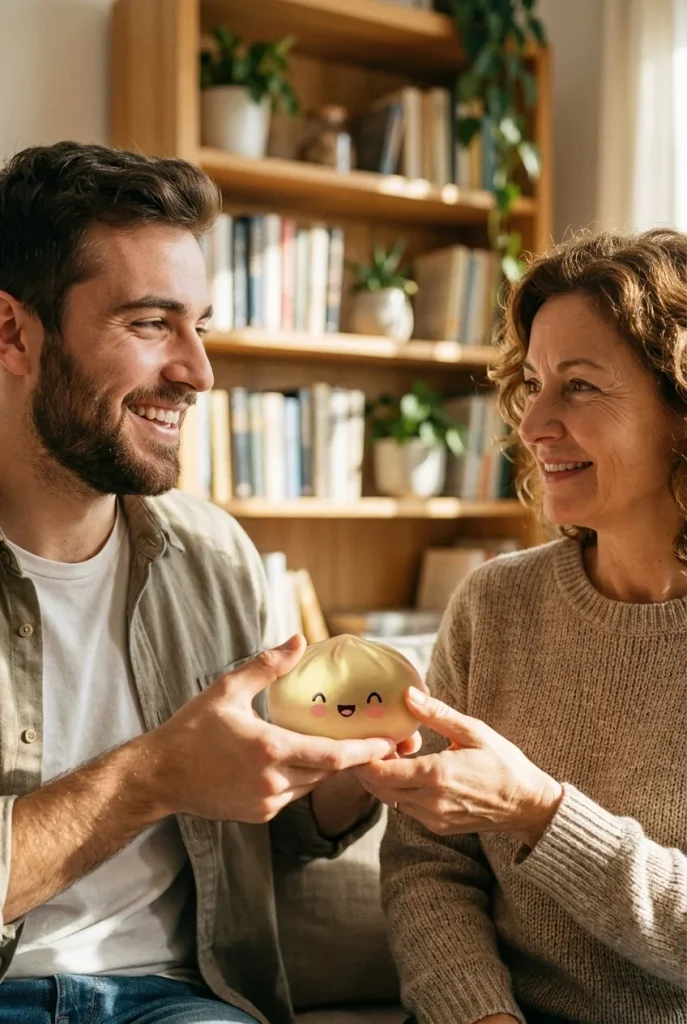 Dumpling Squishy Lucky Gold – Slow Rise Bun als Geschenkidee