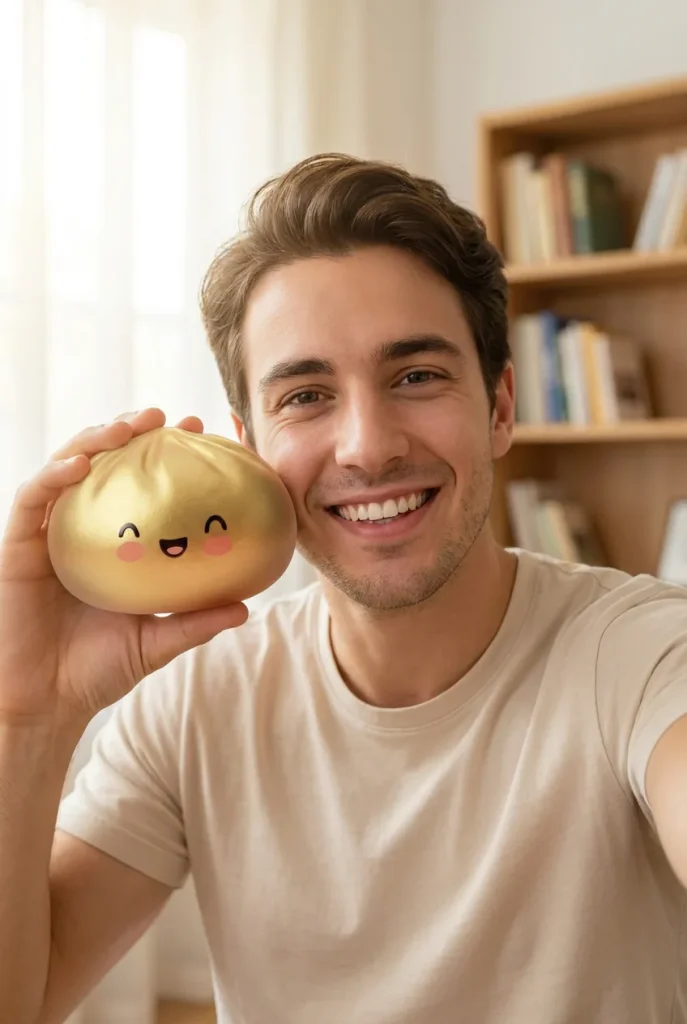 Dumpling Squishy Lucky Gold – Slow Rise Bun im Alltag