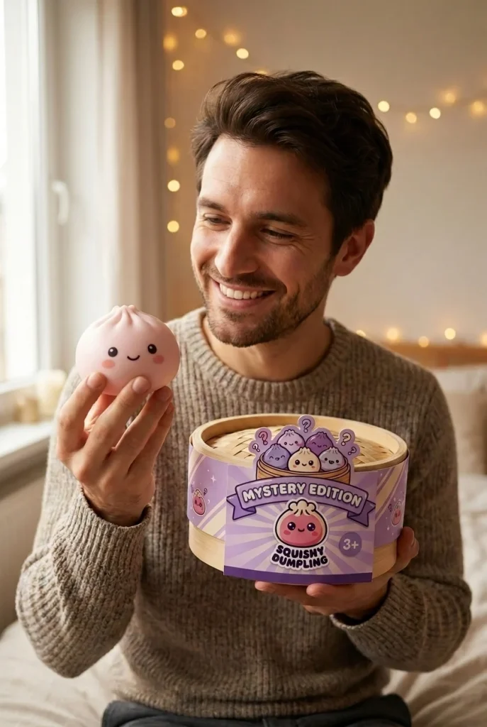 Squishy Bun Mystery Dumpling Überraschung mit seiner Box