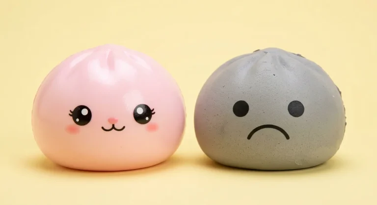 Squishy Dumpling von Action im Vergleich mit einem Premium-Slow-Rise-Squishy