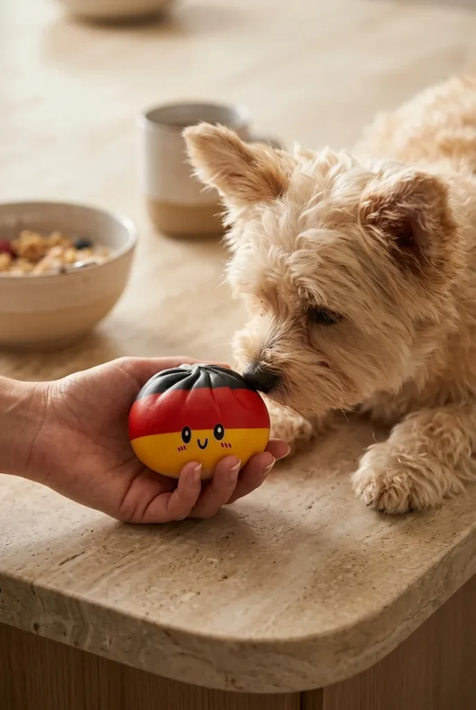 Flag Squishy Toy Dumpling Deutschland mit einem Kuscheltier